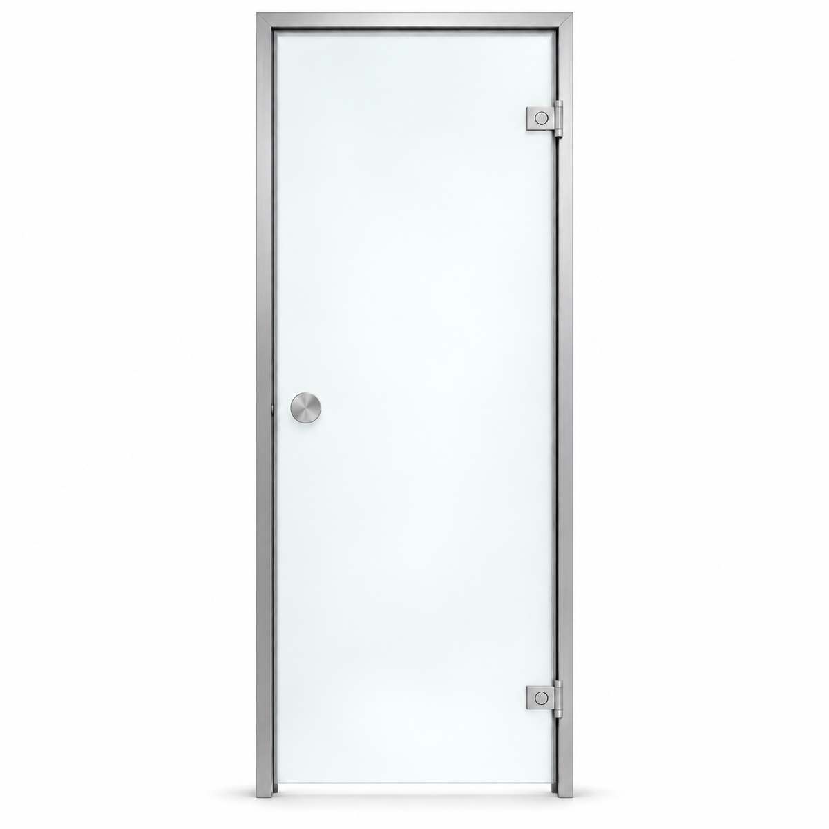 Steam room door glass color white satin finish