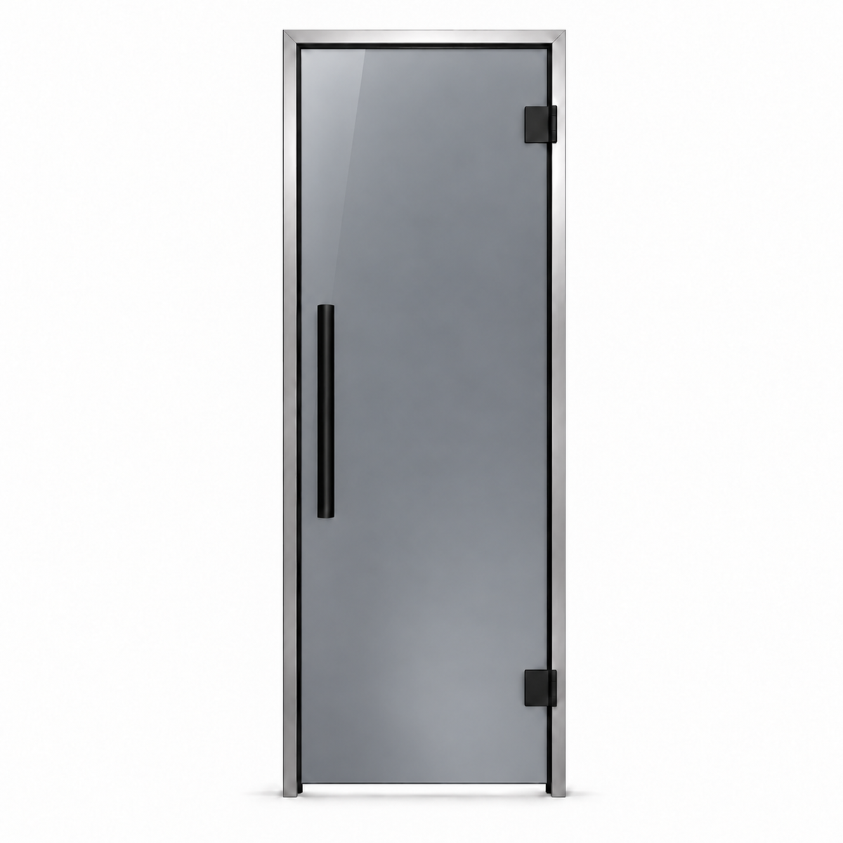 Steam room door glass color gray satin finish