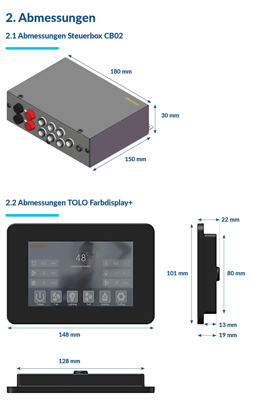 Farbdisplay+ für TOLO Dampfgenerator
