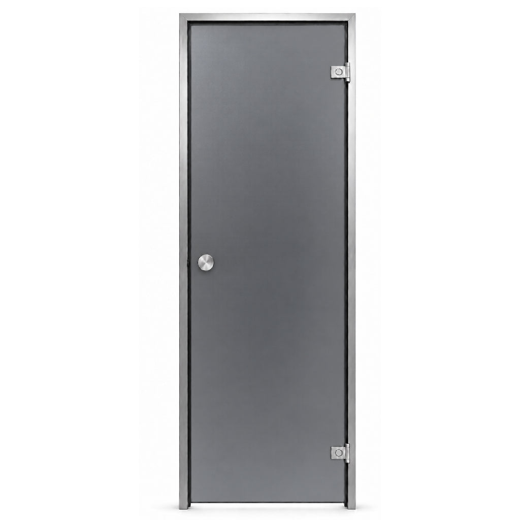 Steam room door glass color gray satin finish